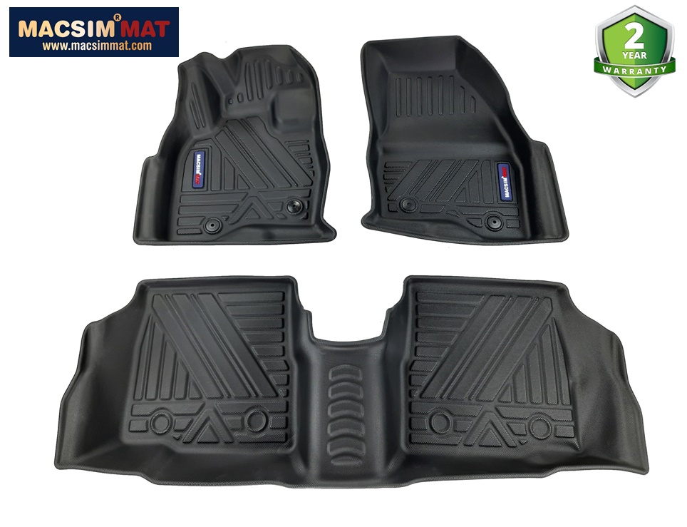 Thảm lót sàn xe ô tô Ford Explorer 2011-2019 Nhãn hiệu Macsim chất liệu nhựa TPV cao cấp màu đen