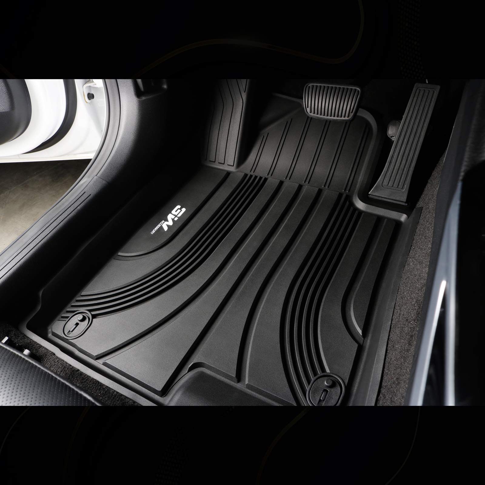 Thảm lót sàn xe ô tô  Hyundai Palisade  Nhãn hiệu Macsim 3W chất liệu nhựa TPE đúc khuôn cao cấp - màu đen