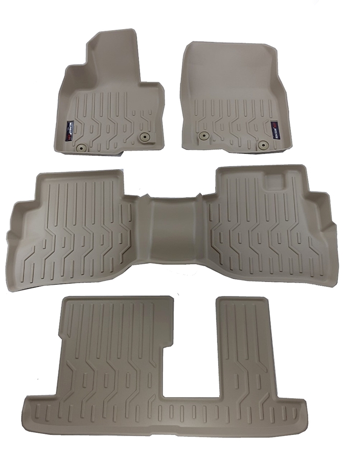 Thảm hn lót sàn xe ô tô Mazda CX8 Nhãn hiệu Macsim chất liệu nhựa TPV cao cấp màu be (FDW-179) - 3 hàng ghế