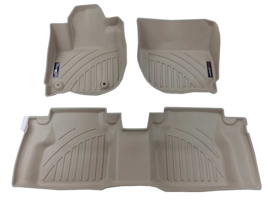 Thảm lót sàn xe ô tô Honda Jazz 2017-đến nay Nhãn hiệu Macsim chất liệu nhựa TPV cao cấp màu be (FDW-037)