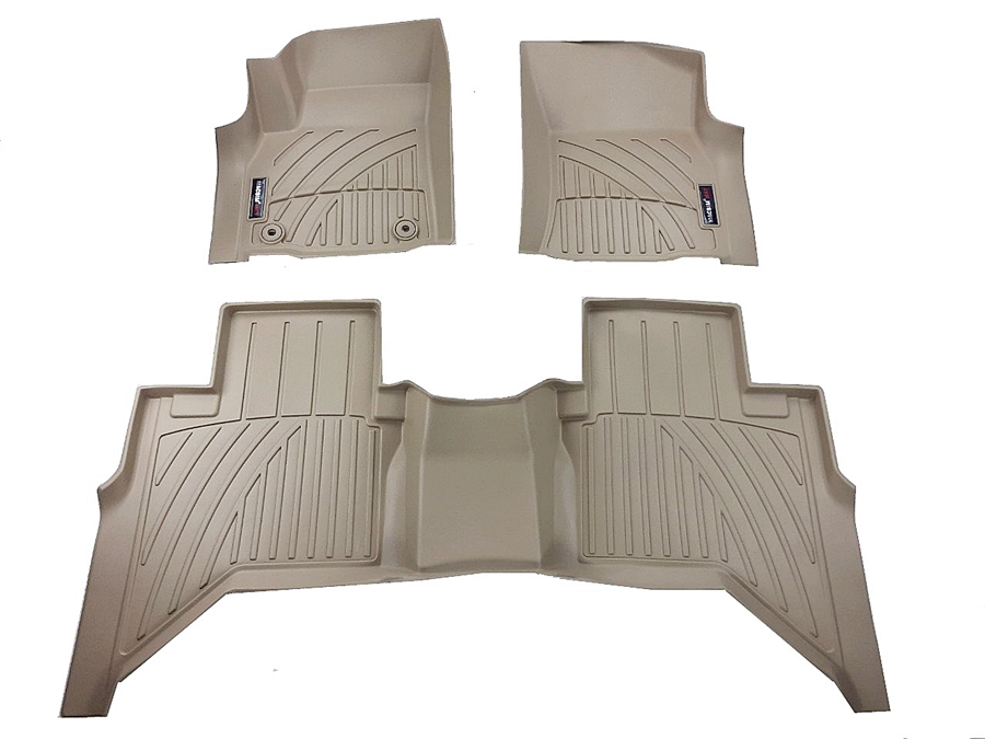 Thảm hn lót sàn xe ô tô Toyota Hilux 2015- 2022+ Nhãn hiệu Macsim chất liệu nhựa TPV cao cấp màu be (FDW-017)