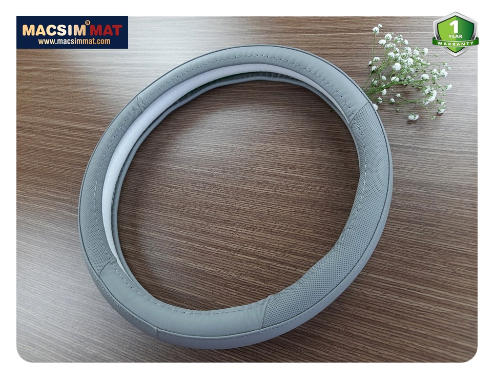 Bọc Vô Lăng Ô Tô Honda HR-V MACSIM – mã 8912 – Da thật màu ghi. lõi silicon