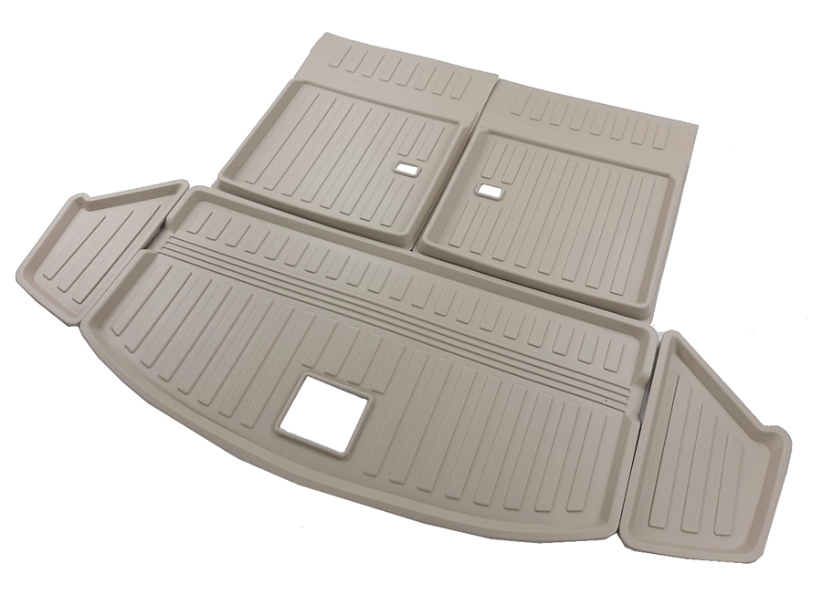 Thảm lót cốp xe ô tô New MAZDA CX8 nhãn hiệu Macsim chất liệu TPV cao cấp màu be (04)