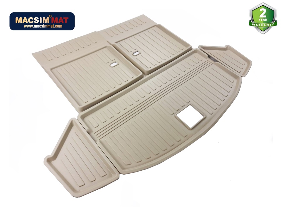 Thảm lót cốp xe ô tô New MAZDA CX8 nhãn hiệu Macsim chất liệu TPV cao cấp màu be (04)