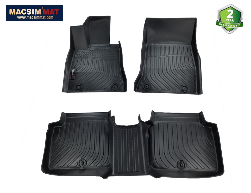 Thảm lót sàn xe ô tô Hyundai Genesis G80 Nhãn hiệu Macsim chất liệu nhựa TPE cao cấp màu đen