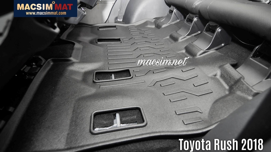 Thảm lót sàn xe ô tô Toyota Rush 2017+Nhãn hiệu Macsim chất liệu nhựa TPV cao cấp màu đen(FDW-077)