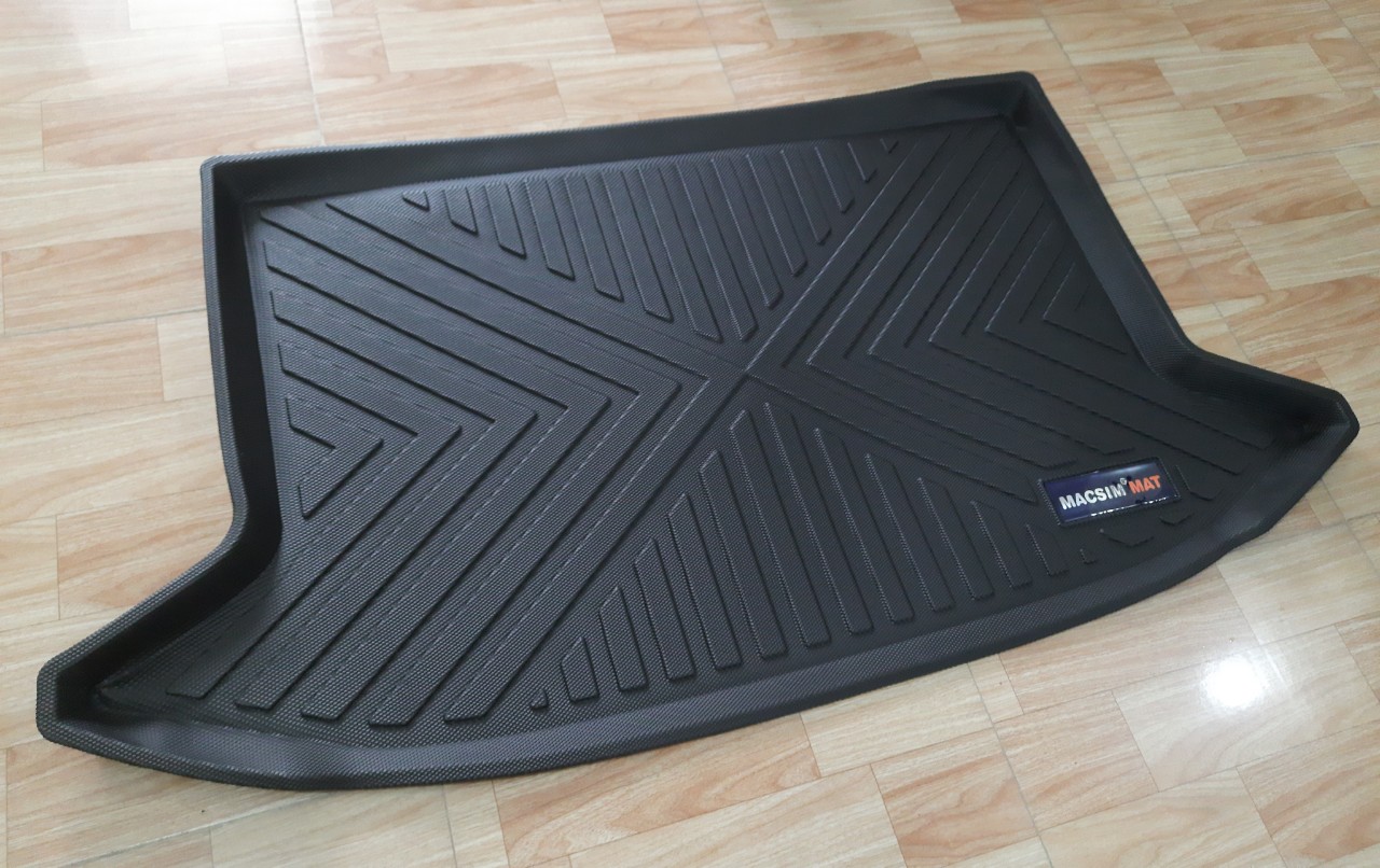 Thảm lót cốp xe ô tô Hyundai Kona 2012 - 2017 nhãn hiệu Macsim chất liệu TPV cao cấp màu đen(DT007)