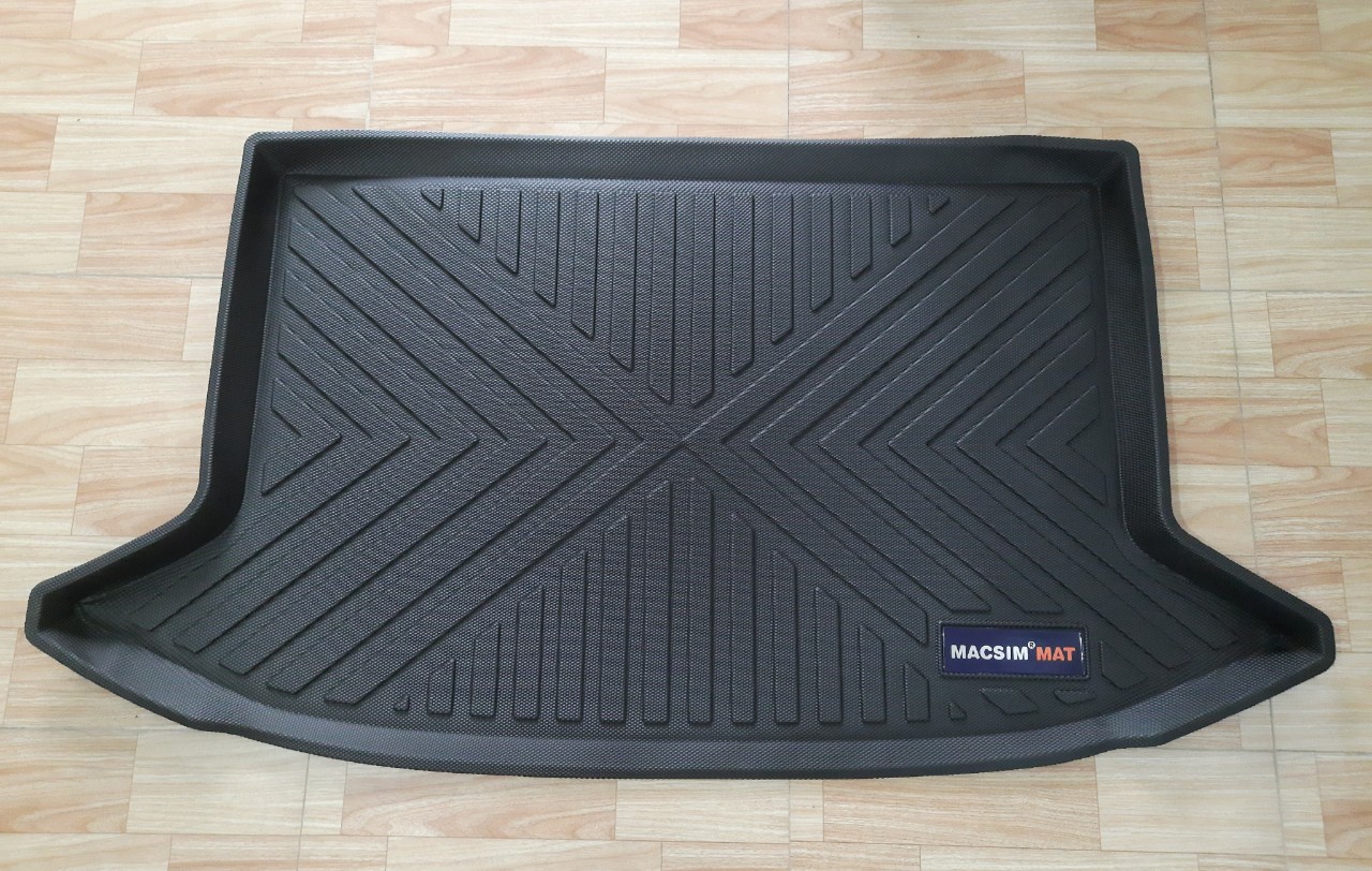 Thảm lót cốp xe ô tô Hyundai Kona 2012 - 2017 nhãn hiệu Macsim chất liệu TPV cao cấp màu đen(DT007)