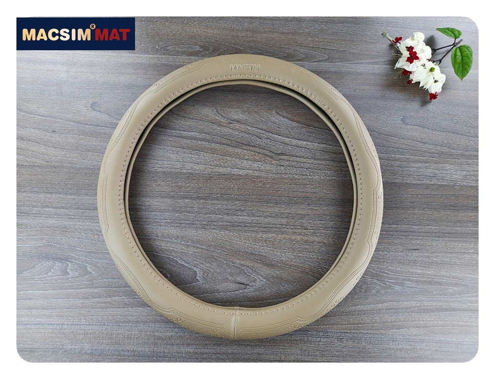 Bọc vô lăng cao cấp Macsim mã L611 chất liệu da thật - Khâu tay 100% size M màu be