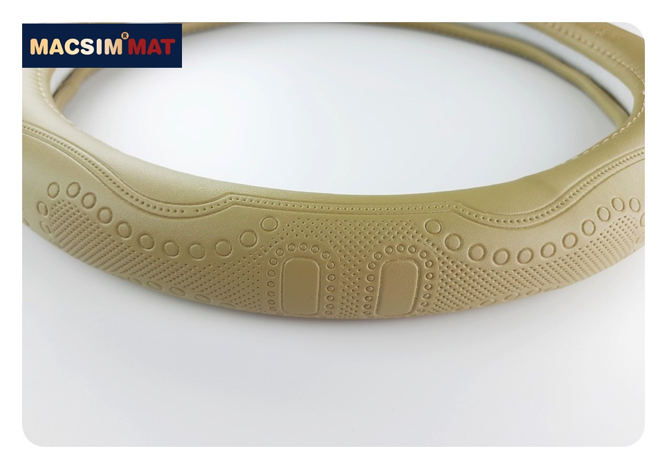 Bọc vô lăng cao cấp Macsim mã L611 chất liệu da thật - Khâu tay 100% size M màu be