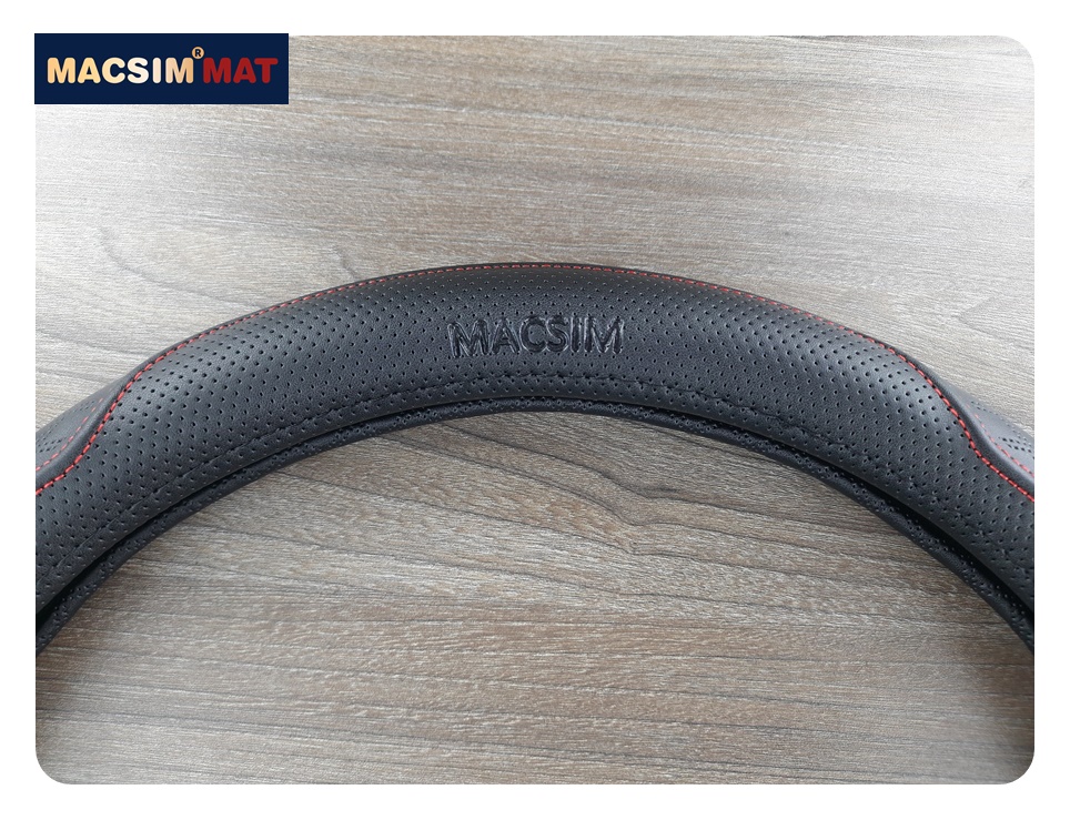 Bọc vô lăng cao cấp Macsim mã L612 size M màu đen lõi silicon