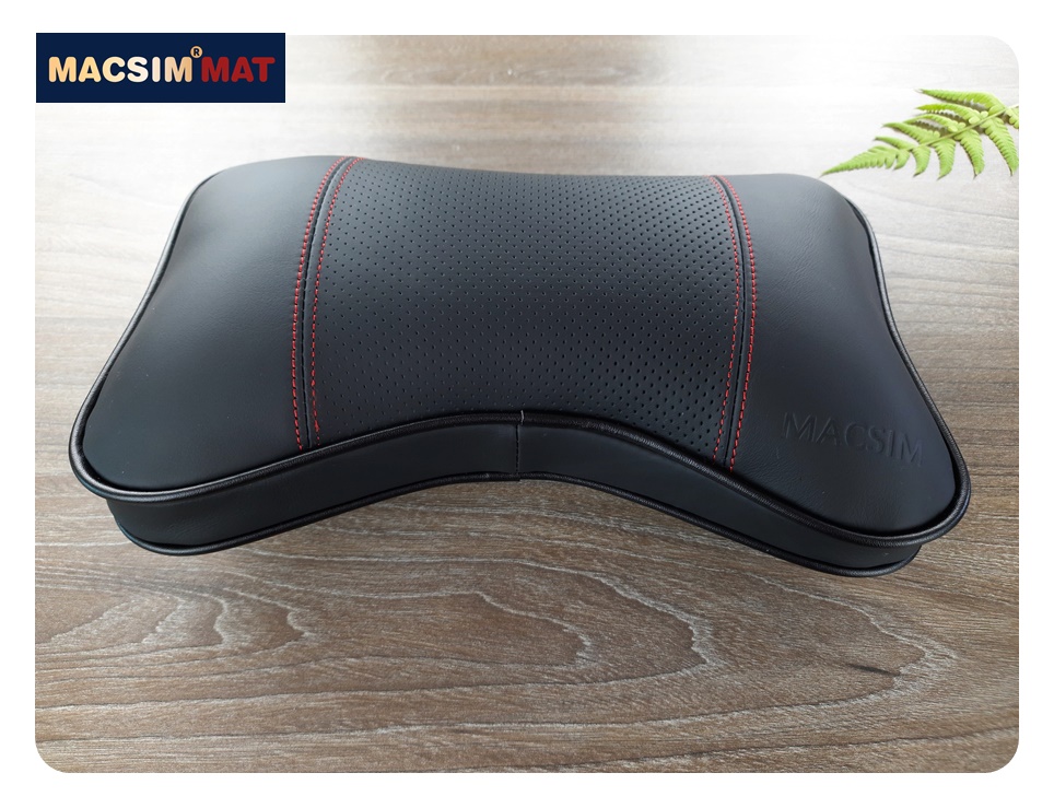 Gối tựa đầu ô tô chất liệu da Nappa nhãn hiệu Macsim cỡ lớn