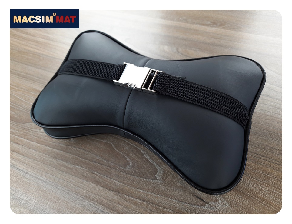 Gối tựa đầu ô tô chất liệu da Nappa nhãn hiệu Macsim cỡ lớn
