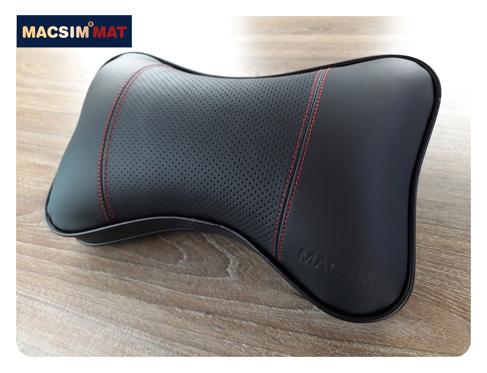 Gối tựa đầu ô tô chất liệu da Nappa nhãn hiệu Macsim cỡ lớn