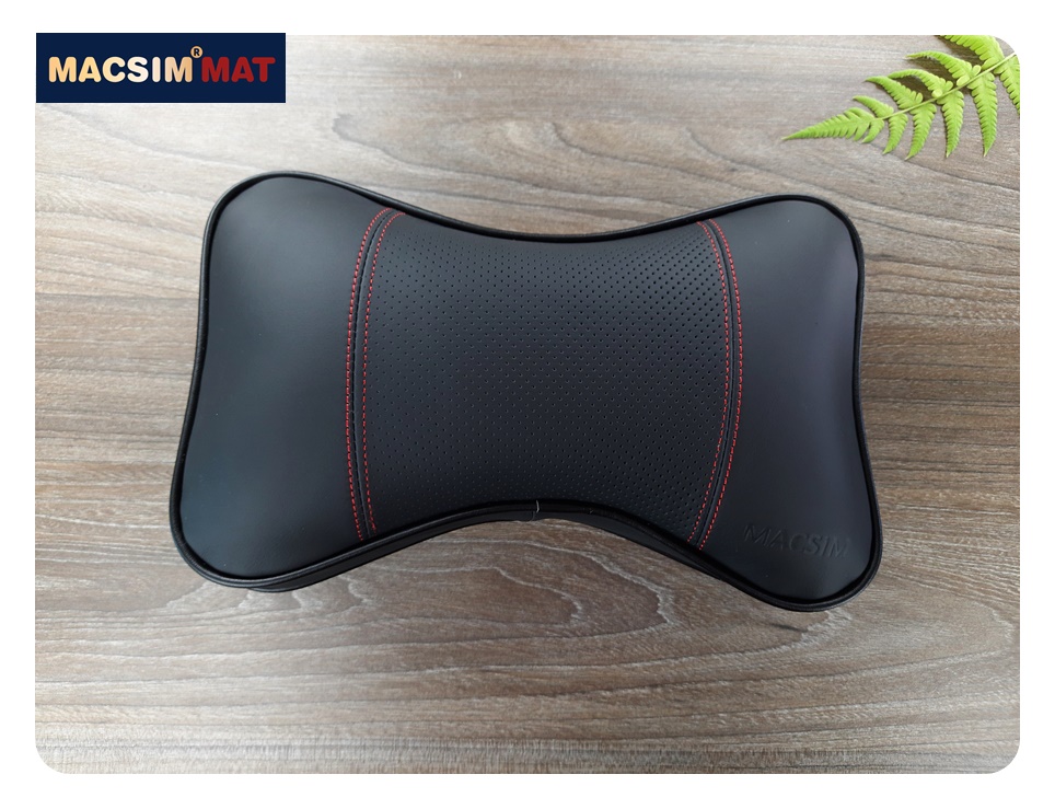 Gối tựa đầu ô tô chất liệu da Nappa nhãn hiệu Macsim cỡ lớn