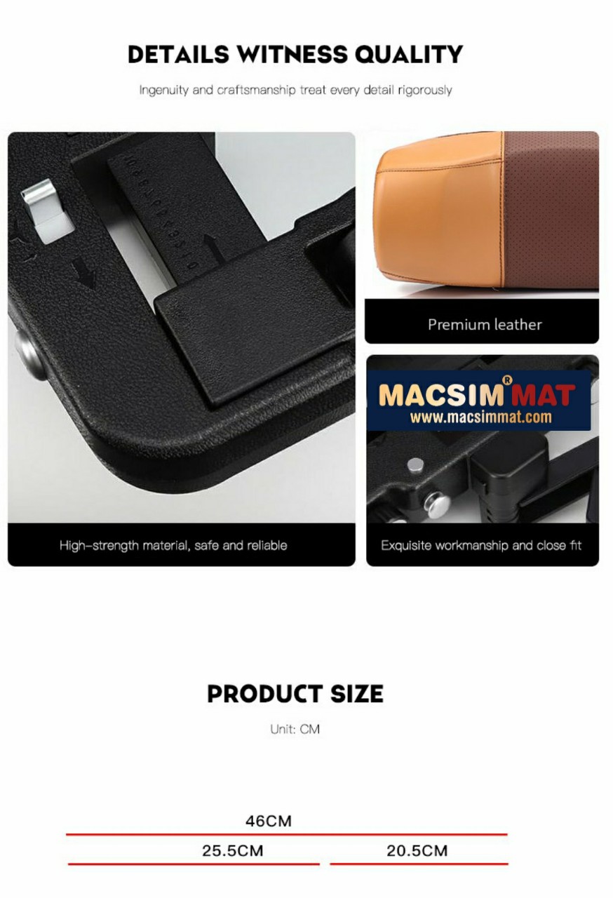 Gối tựa đầu ô tô cao cấp nhãn hiệu Macsim mã CHP03B màu nâu