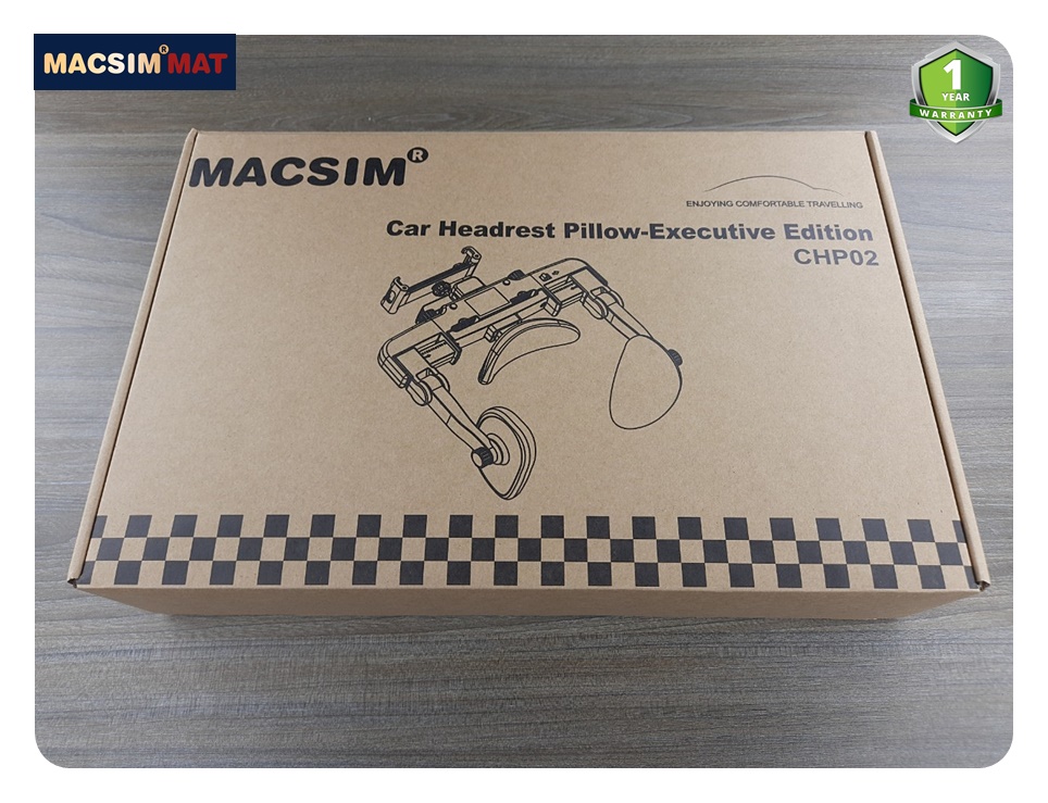 Gối tựa đầu ô tô cao cấp nhãn hiệu Macsim mã CHP02b màu đen