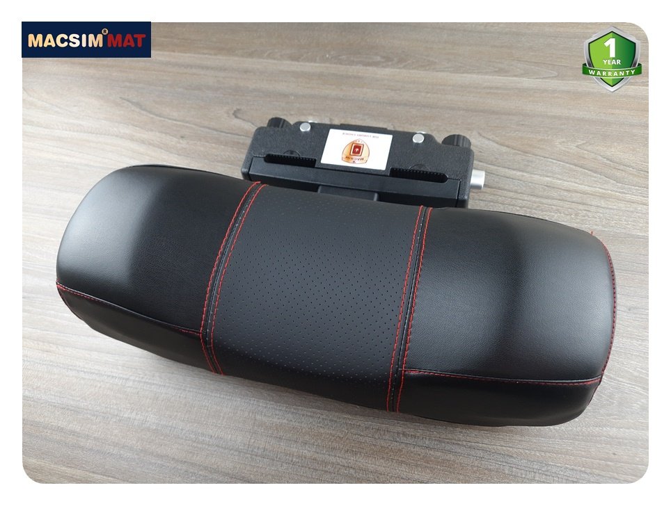 Gối tựa đầu ô tô cao cấp nhãn hiệu Macsim tích hợp giá treo điện thoại mã CHP03A màu đen