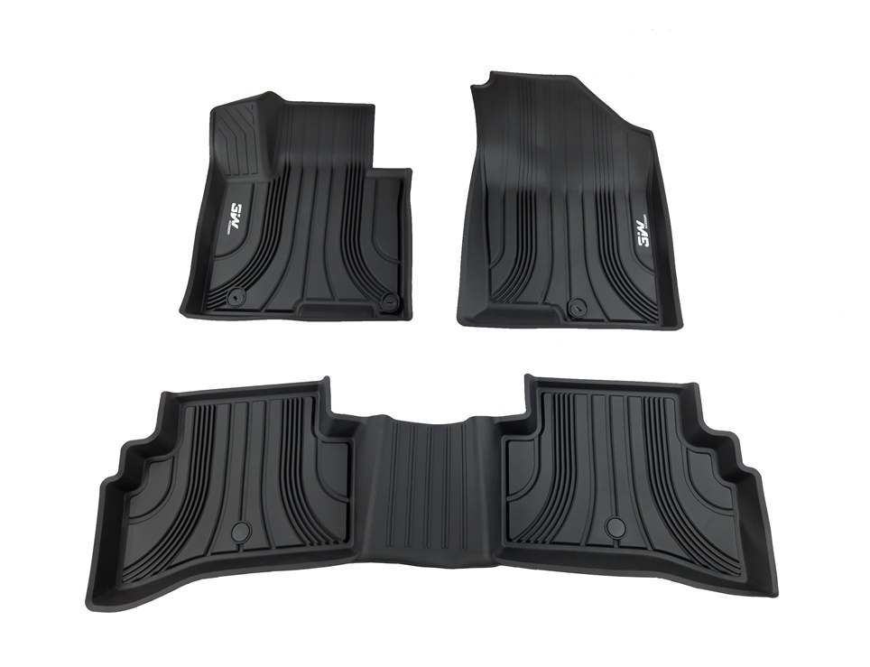 Thảm lót sàn xe ô tô  Hyundai Tucson 2021 -đến nay Nhãn hiệu Macsim 3W chất liệu nhựa TPE đúc khuôn cao cấp - màu đen( 2 ghế hàng đầu )