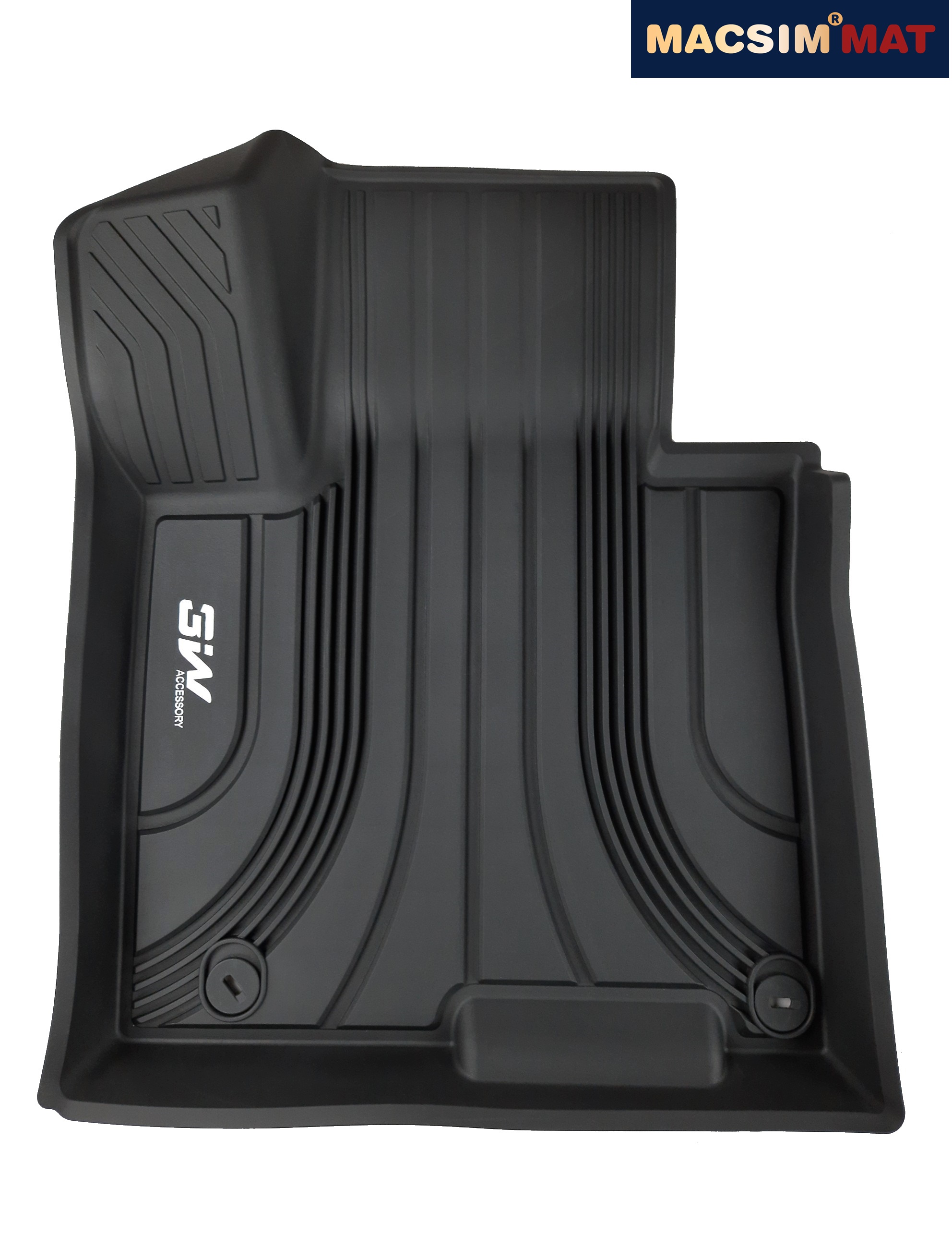 Thảm lót sàn xe ô tô  Hyundai Tucson 2021 -đến nay Nhãn hiệu Macsim 3W chất liệu nhựa TPE đúc khuôn cao cấp - màu đen( 2 ghế hàng đầu )
