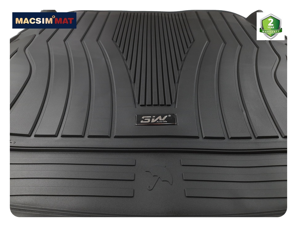 Thảm lót cốp xe ô tô Mercedes E 2016+ nhãn hiệu Macsim 3W chất liệu TPE cao cấp màu đen