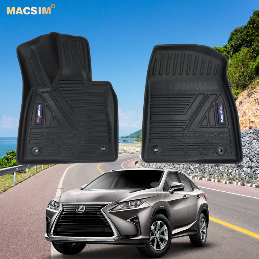 Thảm lót sàn xe ô tô qd 3 hàng Lexus RX450 HL 7 chỗ 2015-2023 Nhãn hiệu Macsim chất liệu nhựa TPE cao cấp màu đen