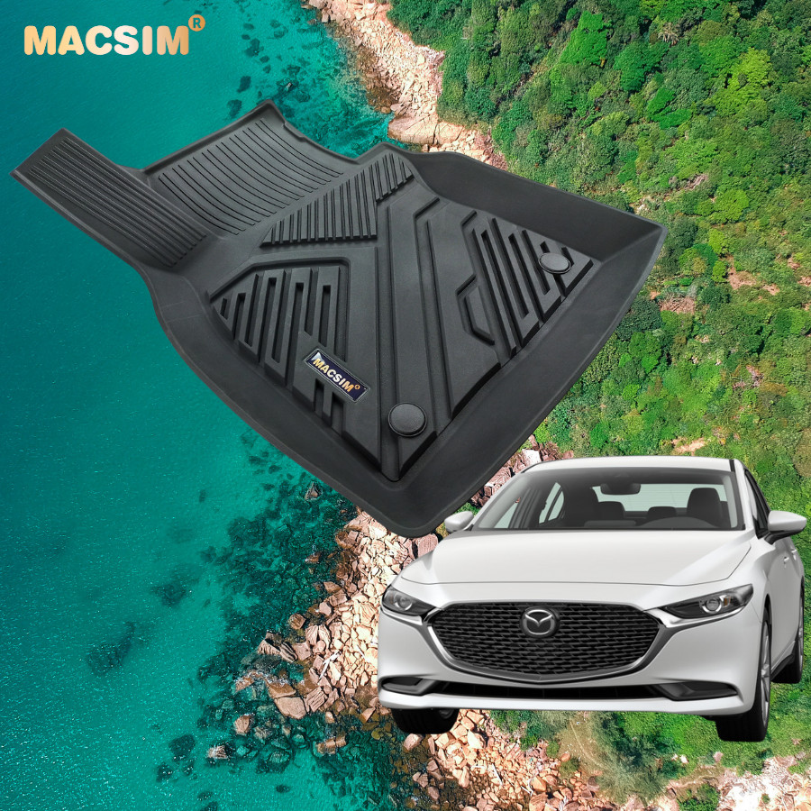 Thảm lót sàn xe ô tô  MAZDA 3 2020 - nay Nhãn hiệu Macsim chất liệu nhựa TPE đúc khuôn cao cấp - màu đen