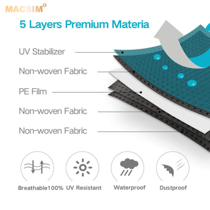 Bạt phủ ô tô Toyota Prado MACSIM-màu ghi-Vải Không Dệt 3 Lớp Chống Nắng, Bảo Vệ Toàn Diện