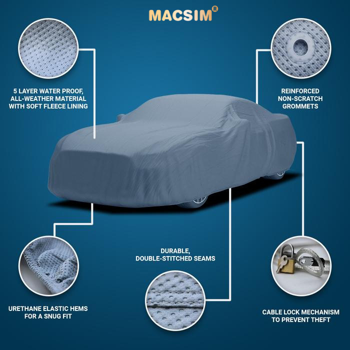 Bạt phủ ô tô Volkswagen Teramont X Macsim- màu ghi: Vải Không Dệt 4 Lớp,Thiết kế chuẩn form, chống nóng hiệu quả