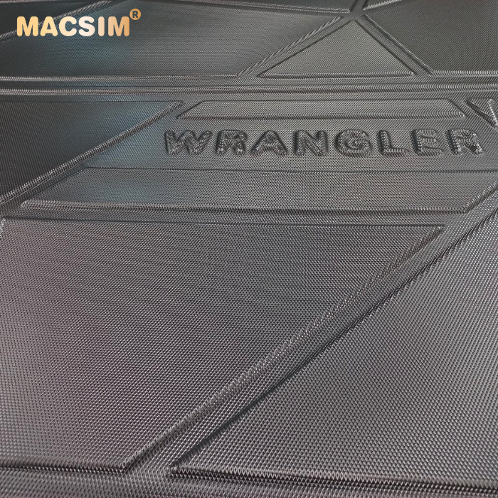 Thảm lót cốp xe ô tô Jeep Wrangler Rubicon New 2019-đến nay nhãn hiệu Macsim chất liệu TPV cao cấp màu đen