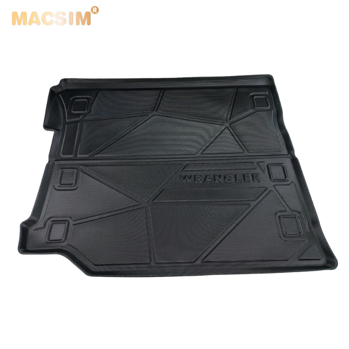 Thảm lót cốp xe ô tô Jeep Wrangler Rubicon New 2019-đến nay nhãn hiệu Macsim chất liệu TPV cao cấp màu đen