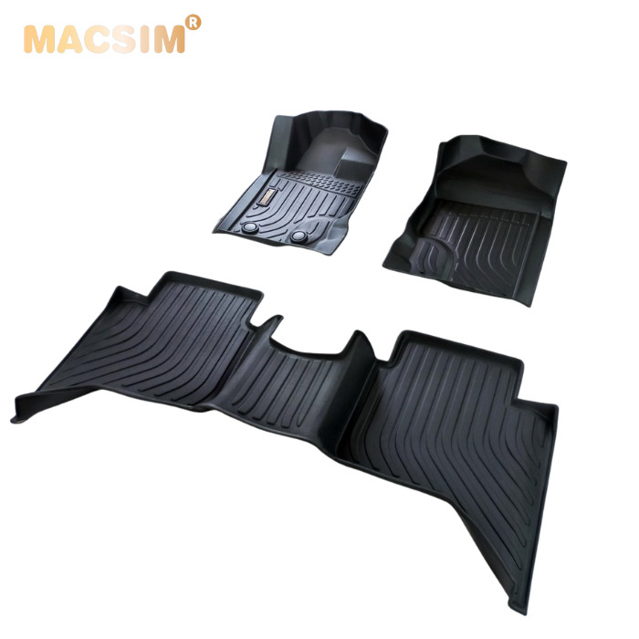 Thảm lót sàn xe ô tô  Mazda BT50 2012-2021 (sd) Nhãn hiệu Macsim chất liệu nhựa TPE cao cấp màu đen