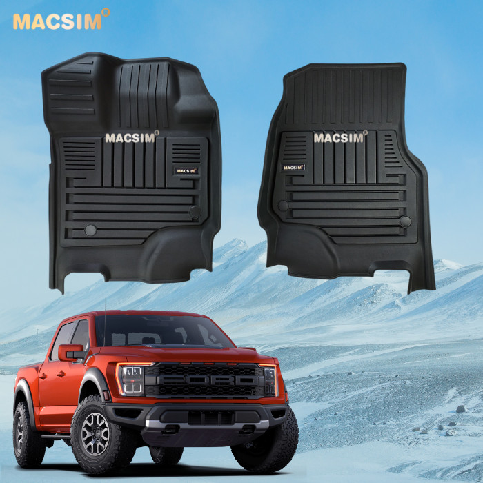 Thảm TC lót sàn xe ô tô Ford F150 2012-đến nay Nhãn hiệu Macsim chất liệu nhựa TPE đúc khuôn cao cấp - màu đen