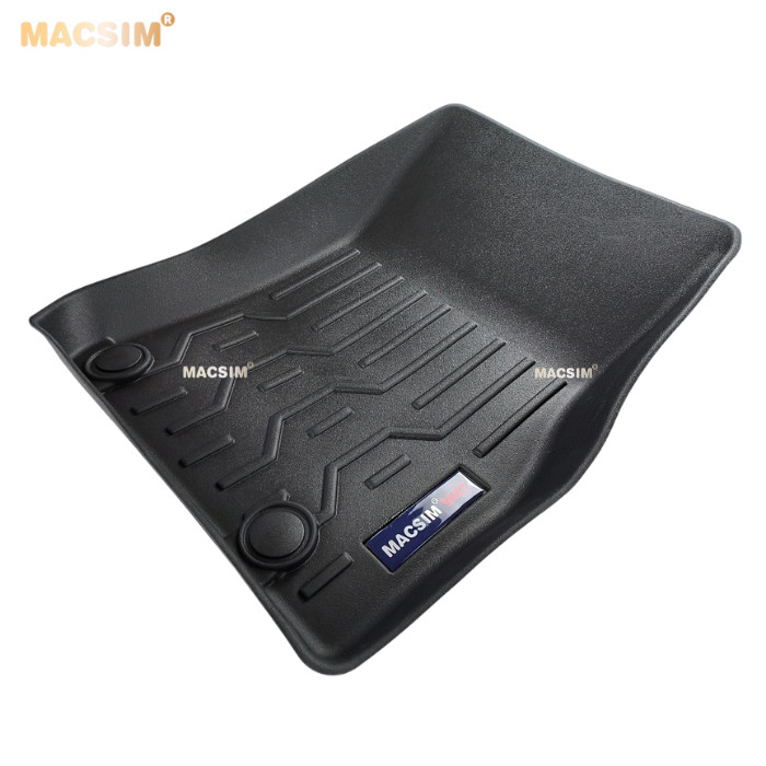 Thảm lót sàn xe ô tô Mazda CX3 màu đen trơn Nhãn hiệu Macsim chất liệu nhựa TPV cao cấp  - 2 hàng ghế