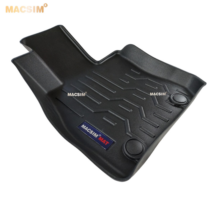 Thảm lót sàn xe ô tô Mazda CX3 màu đen trơn Nhãn hiệu Macsim chất liệu nhựa TPV cao cấp  - 2 hàng ghế
