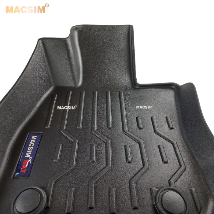 Thảm lót sàn xe ô tô Mazda CX3 màu đen trơn Nhãn hiệu Macsim chất liệu nhựa TPV cao cấp  - 2 hàng ghế