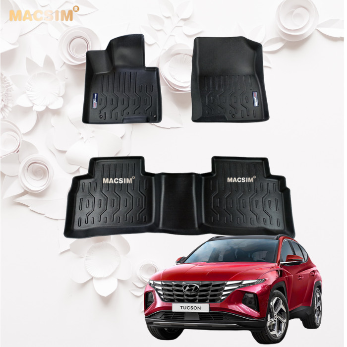 Thảm HN xe ô tô HYUNDAI TUCSON 2022+ Nhãn hiệu Macsim chất liệu nhựa TPV cao cấp màu đen