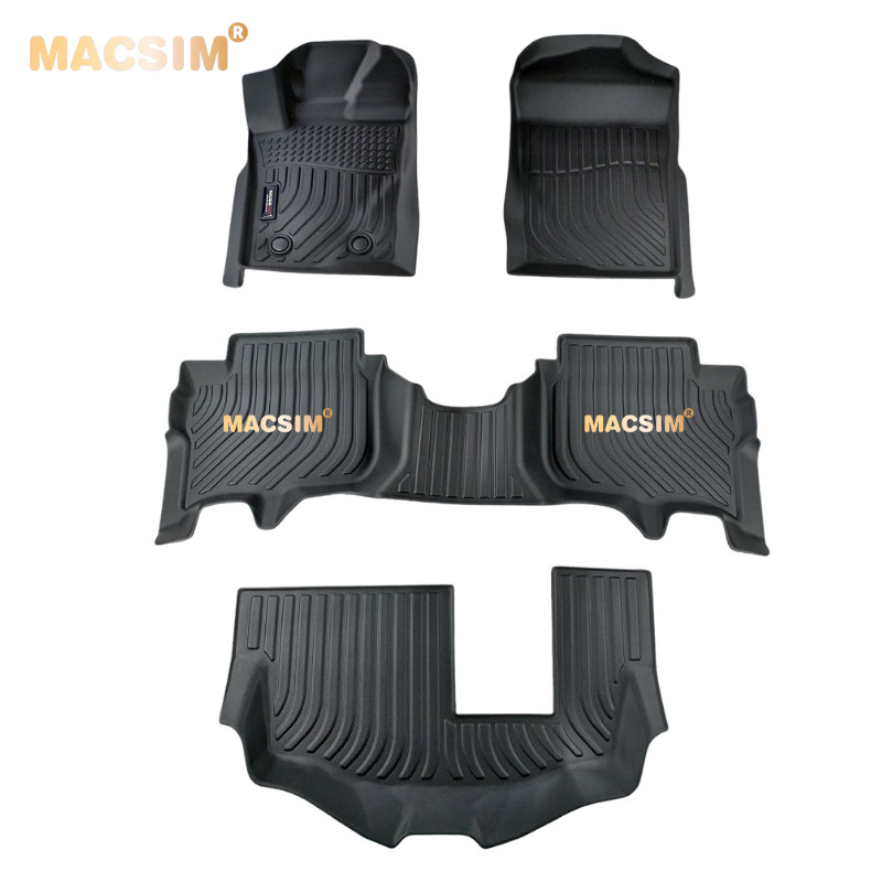 Thảm lót sàn xe ô tô Ford Everest 2022 & 2023+ (sd) Nhãn hiệu Macsim chất liệu nhựa TPE cao cấp màu đen