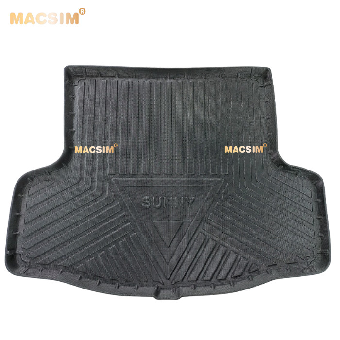 Thảm lót cốp Nissan Sunny 2014-2018 (qd) nhãn hiệu Macsim chất liệu tpv cao cấp màu đen