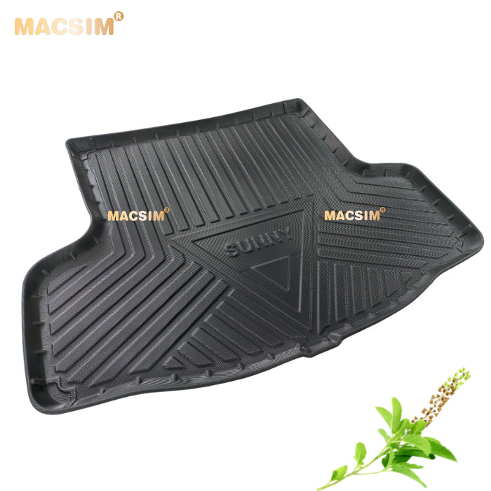 Thảm lót cốp Nissan Sunny 2014-2018 (qd) nhãn hiệu Macsim chất liệu tpv cao cấp màu đen