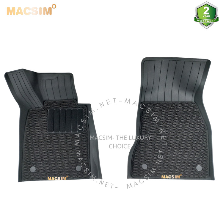 Thảm lót sàn xe ô tô  2 lớp cao cấp BMW 5 series 520i/528i/530i 2016- đến nay nhãn hiệu Macsim 3W - chất liệu nhựa TPE đúc khuôn cao cấp - màu đen