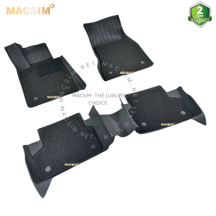 Thảm lót sàn xe ô tô  2 lớp cao cấp BMW 5 series 520i/528i/530i 2016- đến nay nhãn hiệu Macsim 3W - chất liệu nhựa TPE đúc khuôn cao cấp - màu đen