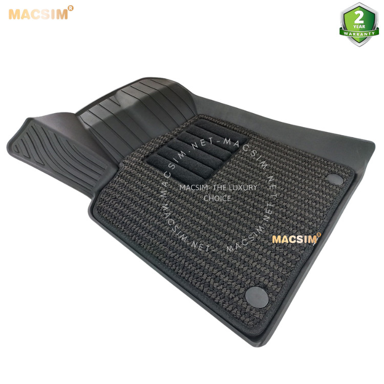 Thảm lót sàn 2 lớp xe ô tô Porsche Macan 2013- đến nay Nhãn hiệu Macsim 3W chất liệu nhựa TPE đúc khuôn cao cấp - màu đen