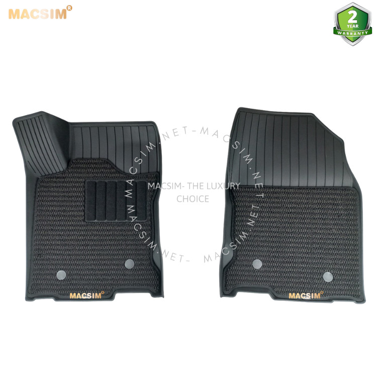 Thảm lót sàn 2 lớp xe ô tô Porsche Macan 2013- đến nay Nhãn hiệu Macsim 3W chất liệu nhựa TPE đúc khuôn cao cấp - màu đen