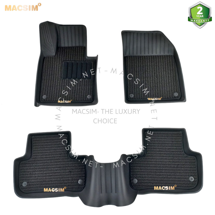 Thảm lót sàn 2 lớp  xe ô tô Volvo XC60 2017- đến nay Nhãn hiệu Macsim 3W chất liệu nhựa TPE đúc khuôn cao cấp - màu đen