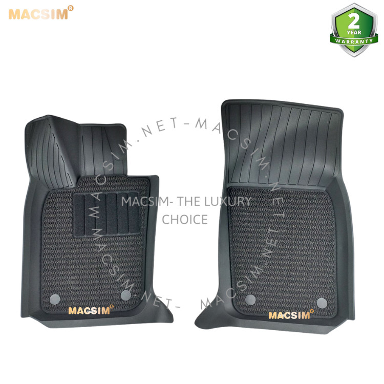 Thảm lót sàn 2 lớp xe  ô tô Porsche Panamera 2013- đến nay  Nhãn hiệu Macsim 3W chất liệu nhựa TPE đúc khuôn cao cấp - màu đen
