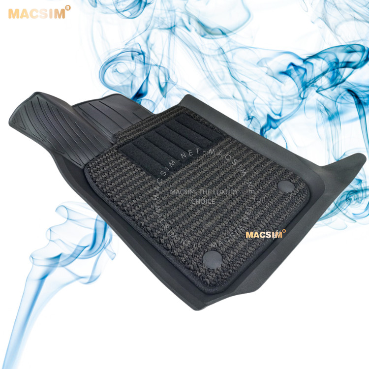 Thảm lót sàn 2 lớp xe  ô tô Porsche Panamera 2013- đến nay  Nhãn hiệu Macsim 3W chất liệu nhựa TPE đúc khuôn cao cấp - màu đen