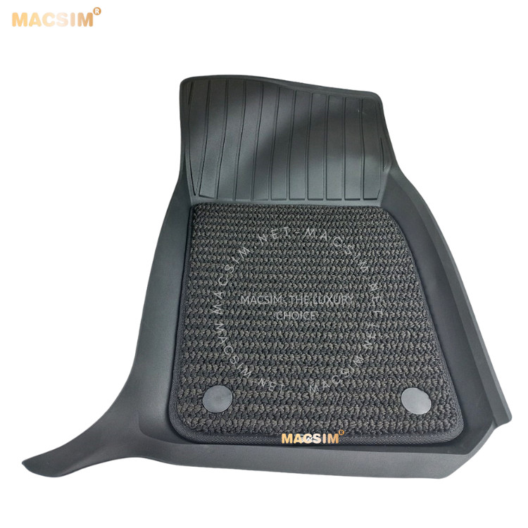 Thảm lót sàn 2 lớp xe  ô tô Porsche Panamera 2013- đến nay  Nhãn hiệu Macsim 3W chất liệu nhựa TPE đúc khuôn cao cấp - màu đen