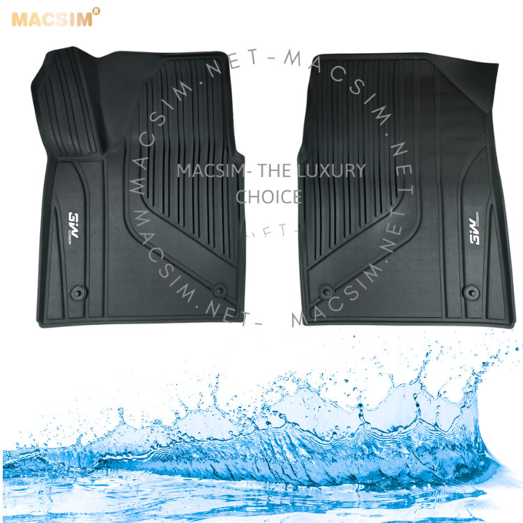 Thảm lót sàn xe ô tô  cao cấp KIA  EV6 nhãn hiệu Macsim 3W - chất liệu nhựa TPE đúc khuôn cao cấp - màu đen