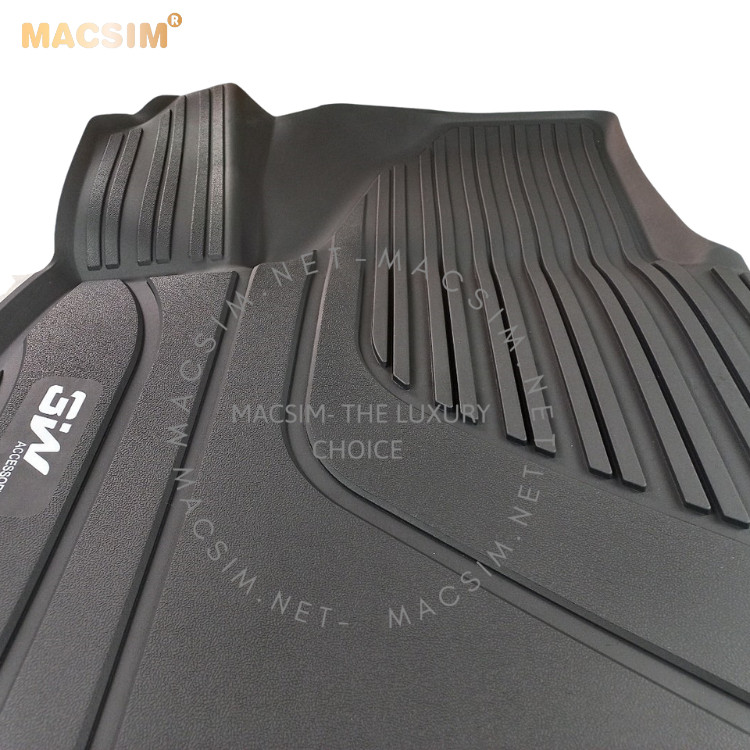 Thảm lót sàn xe ô tô  cao cấp KIA  EV6 nhãn hiệu Macsim 3W - chất liệu nhựa TPE đúc khuôn cao cấp - màu đen